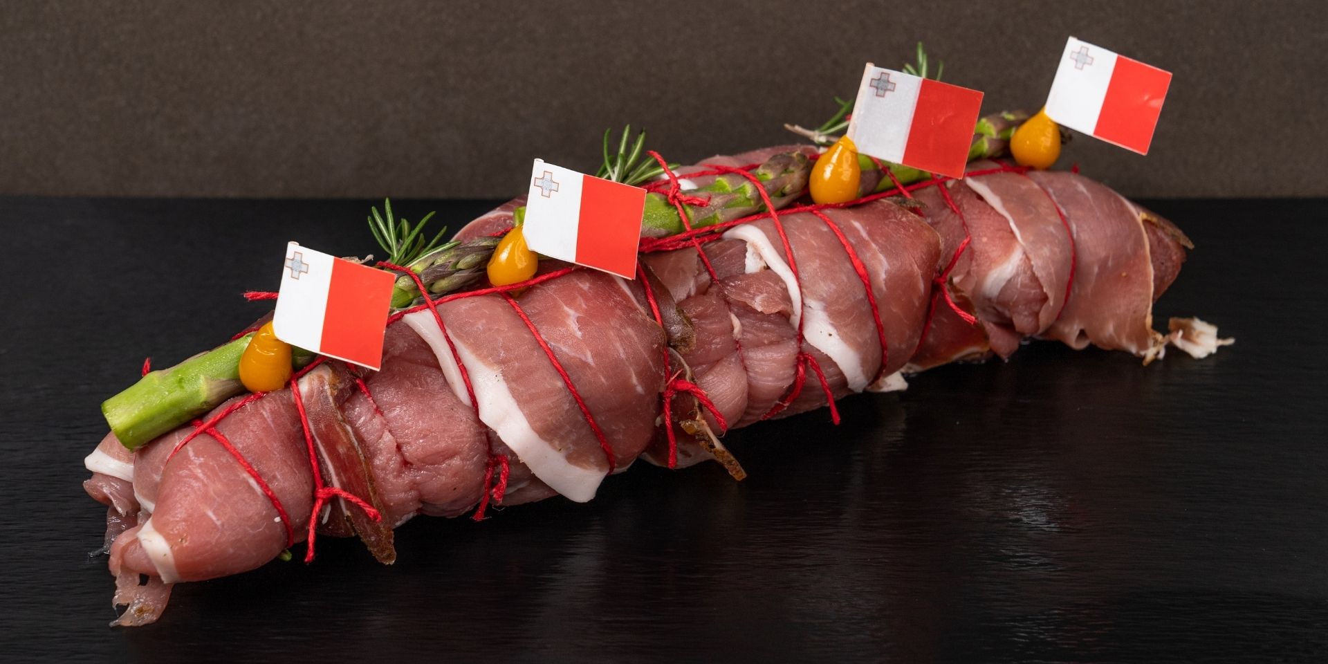 Stuffed Pork FIllet prepared for Christmas Dinners by J&M butcher Malta